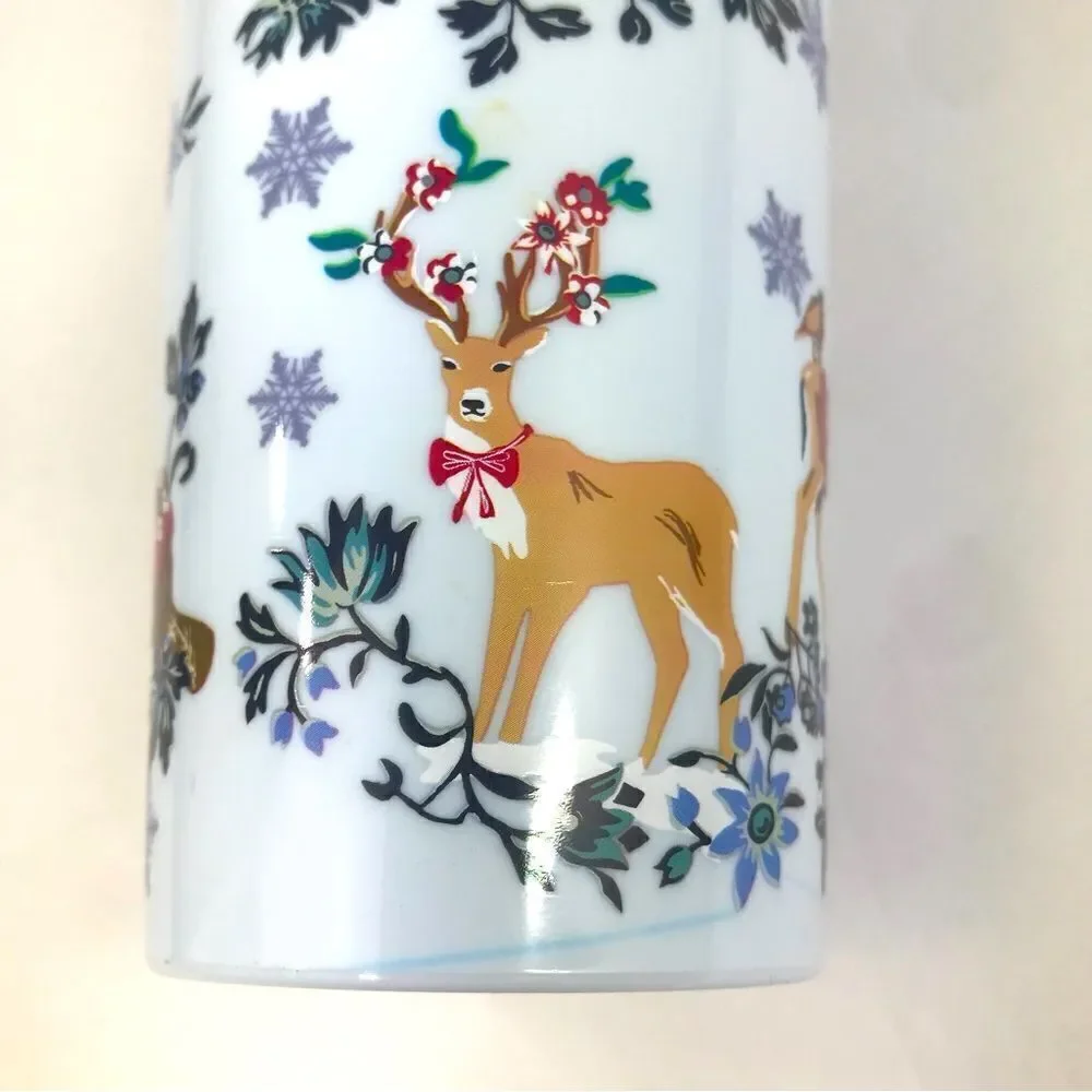 Vera Bradley Winter Wonderland Woodland Animal Flip Top To Go Travel Tumbler